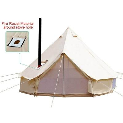 China Luxury Waterpoof camping yurt bell tent 3M 4M 5M 6M 7M Waterproof two doors flame retardant outdoor cotton canvas for sale for sale