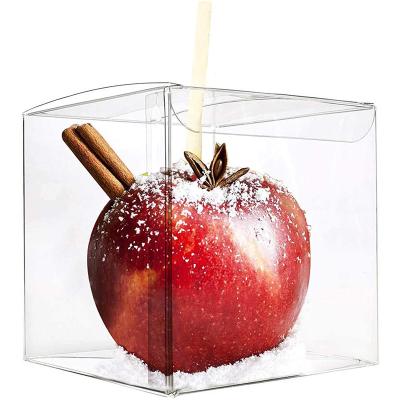 China Recycled Materials Spot Goods Candy Apple Box With Hole Top PVC PET Clear / Transparent Plastic Packaging Boxes Gift Box for sale