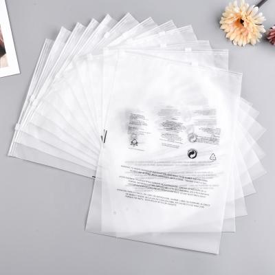 China Recyclable Frosted Zipper Bag Printing Words Apparel Zipper Bag T-shirt Warning Spats Packaging Bag Logo Custom for sale