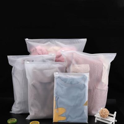 China Disposable PE Frosted Zipper Bag Clothes Zipper Bag Packaging Clothes Socks Underwear Plastic Packaging Bag Custom Logo for sale