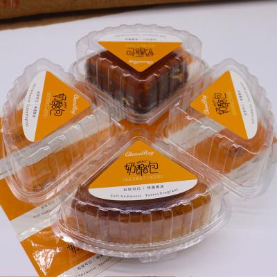 China Recycled Materials PET Box Cheese Package Plastic Transparent Packaging Boxes Simple Boxes Pancake Cake Mousse Triangle Package Baking Bread for sale