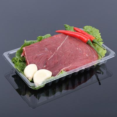 China Recycled Materials Disposable Pet Food Grade Pork and Beef Blister Fresh Tray Supermarket Fruit Vegetable Mushroom Tray for sale