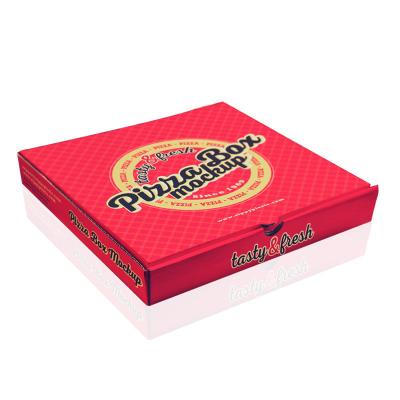 China Multi-size Recyclable DIY Wrinkled Disposable Takeout Baking Custom Logo Pizza Box Food Packaging Box for sale