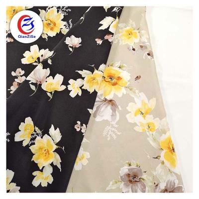 China Anti-Static Satin Fabric Polyester Spandex Satin Flower Printing Fabric For Garment for sale