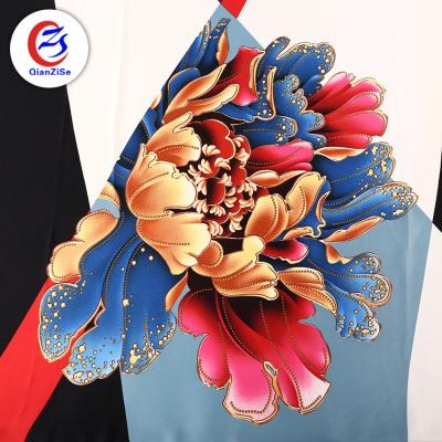 China New anti-static fashionable Japanese digital printed charmeuse patterned satin striping matte fabric for sale