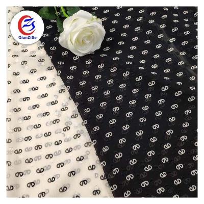 China black and white digital printed pure spandex fabrics plaid polyester fabric for sale