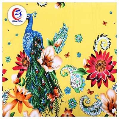 China New Arrival Korea Polyester Fabric Anti-static Flower Peacock Digital Printing 100% Viscous Textile for sale