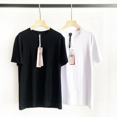 China 230g Heavy Blast Sleeve Cotton Black And White Blank Popular Logo T-shirt Lovers Cins Shorts Short Sleeve T-shirt Women T-shirt for sale