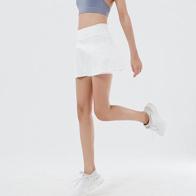 China RIMS LOGO pocket tennis skirt solid color stretch mini high bust breathable sports mini skirt custom a-line for sale