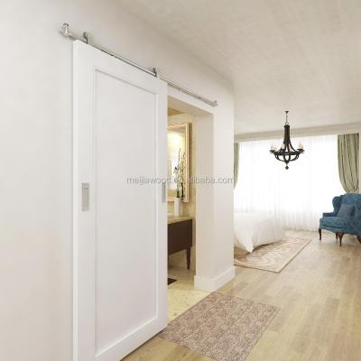 China Modern Shaker Style Interior Barn Door Modern Sliding with Stainless Steel Sliding Door Hardware for sale