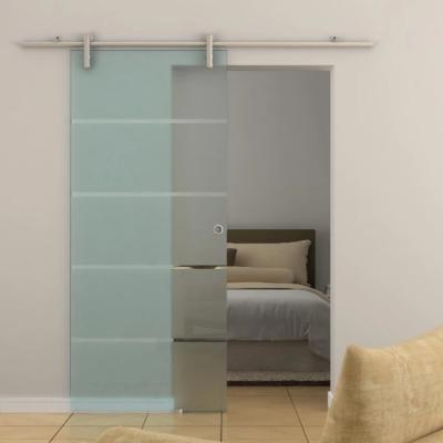 China MEIJIA Modern Modern Aluminum Glass Track Sliding Barn Door Hardware Kit System for sale