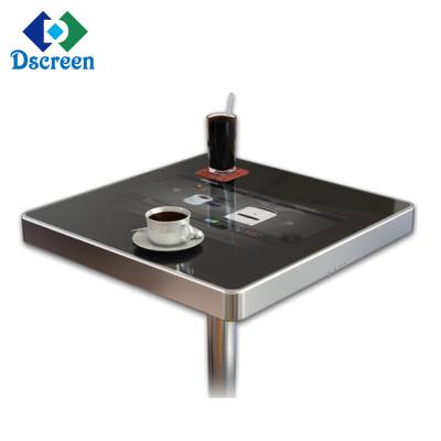 China Indoor Advertising Transparent LCD Display 21.5 Inch Touch Screen Interactive Smart Multi Coffee Table For Restaurant for sale