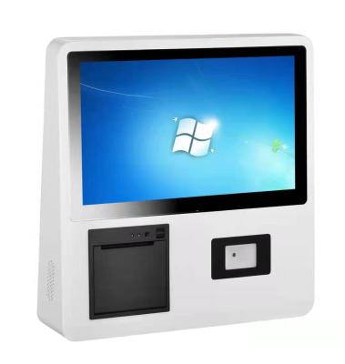 China Hot Sale on Restaurant Order Kiosk 15.6inch Touch Screen 15.6inch Digital Signage Business Kiosk with 15.6inch Printer and Scanner for sale