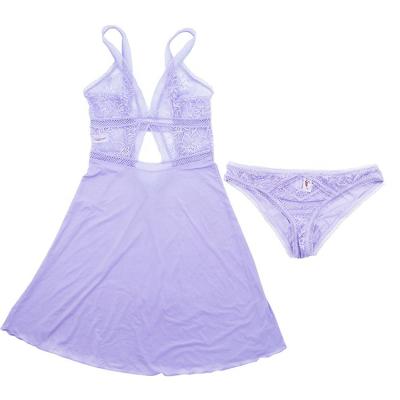 China Women's Breathable Nightgown Sexy Dress And Panties Set Lace Nightgown For Women Sexy Underwear for sale