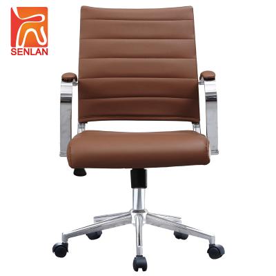 China Modern Design Adjustable Gas Lift Office Chair (Height) Brown Leather Leather for sale