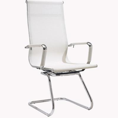 China (Size) White Adjustable Wheels Metal Frameless Mesh Office Chair for sale