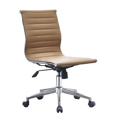 China Office Chair Executive Modern Office Chair Armless Comfortable Soft Leather Stylish High End Chair for sale