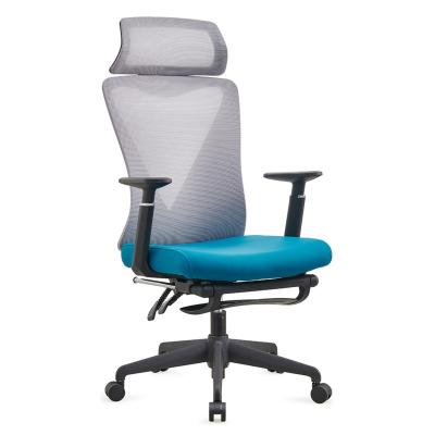 China (Size) Blue Adjustable Comfortable Executive Adjustable Mesh Chair With Headrest Office Chair for sale