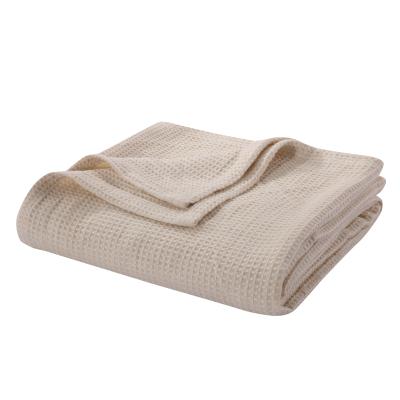 China HEATED THICK WOOLMARK CERTIFIED 100% MERINO PURE WOOL WAFFLE BLANKET for sale