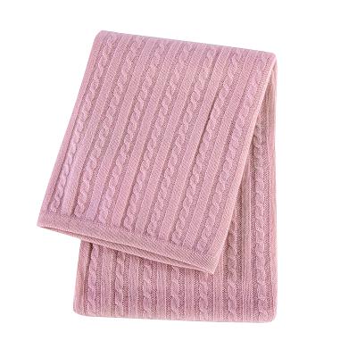 China Anti-pilling SUPER SOFT DELUXE CABLE KNIT 100% PURE CASHMERE BABY BLANKET for sale