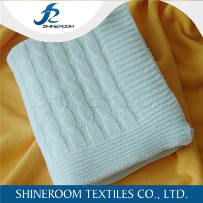 China Natural Cable Knit Cotton Baby Blankets for sale