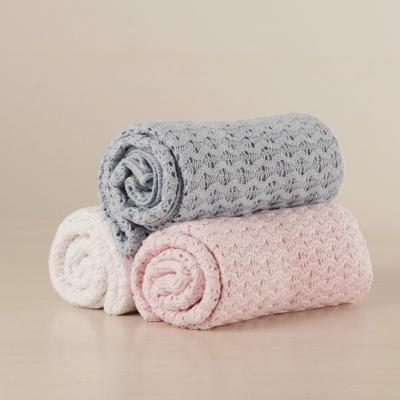 China New Design 100% Natural Cotton Knit Baby Blanket for sale