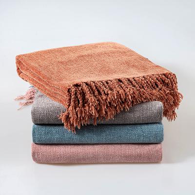 China Chenille Anti-Static Soft Fluffy Throw Blanket Sofa Throw for sale