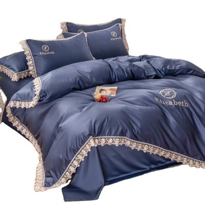 China Luxury Comfortable Wholesale Anti-static 3D Silk Bedding Set King Size Factory High Quality Printed 4 PCS Bedding Set for sale