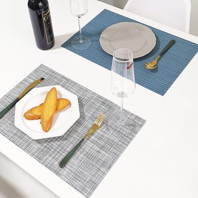 China PVC Table Mats Stain Resistant Non-Slip Woven Waterproof Washable Durable Vinyl Place Mats For Kitchen Table for sale