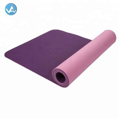 China Fitness Center Gymnastics Double Folding Exercise Mat Purple Pink Yoga Stretching Mat for sale