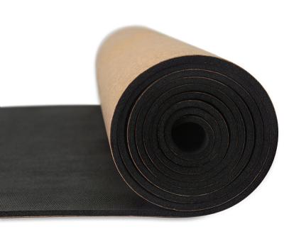 China Organic Cork & Eco-friendly Cork Rubber Laser Printing Of Natural Rubber For Yoga Beginners 8mm/0.8cm Yoga Mat for sale