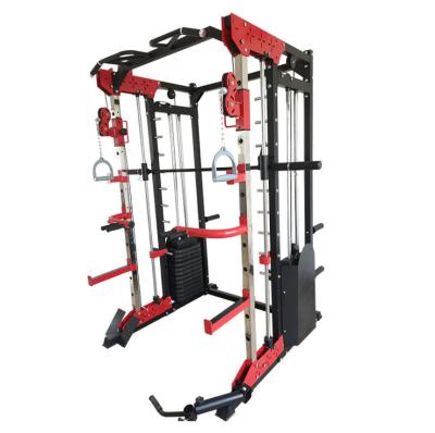 China 2021 Commercial Squat Rack Multi Functional Trainer Blacksmith Machine With Block Weight for sale