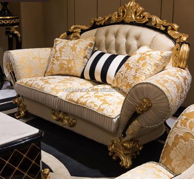 China OE-FASHION Tufted French neoclassical style sofa living room fabric solid wood European sofa for home for sale