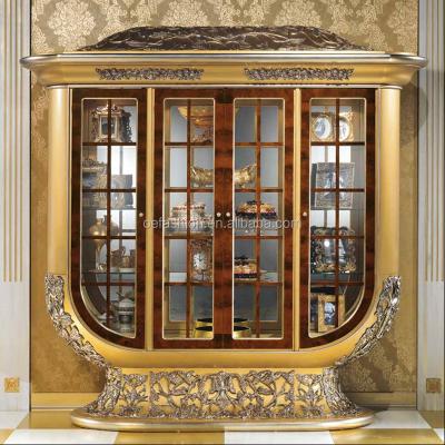 China Eco-friendly OE-FASHION Collected Luxury Wooden Antique Wine Display Cabinet Wine Cabinet for sale