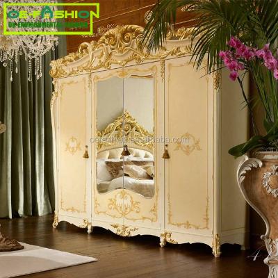 China OE-FASHION Eco-friendly Chinese Antique Furniture Design Bedroom Wooden Wall Wardrobe With Mirror Wardrobe for sale