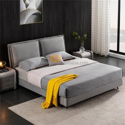 China Manufacturer OE-FASHION Directly Selling 2021 Comfortable Gray Leather Large Bed Room Eco-Friendly Furniture Latest Gray Leather for sale