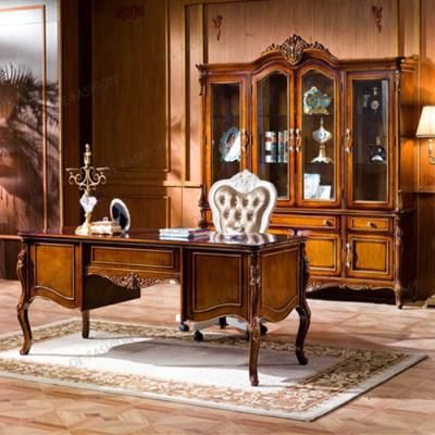 China Environmental Friendly Classic Solid Wood Carving Home Office Furniture Set for sale