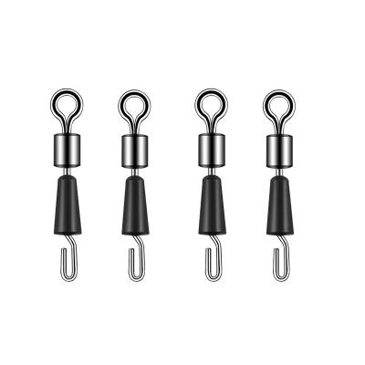 China Process Stainless Steel Float Swivel Joint Metal Fishing Tool Accessories Rotary Silicone Electroplating Solid Fishing Line Connector for sale