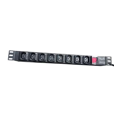 China 19 Inch Power Switch Horizontal PDU 220V 10A Data Center IEC C13 Anti-Drop Socket for sale