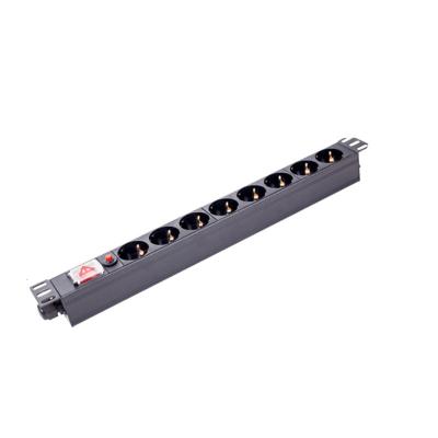 China German Data Center Rack Cabinet Custom 19 Inch 8 Way 1U Socket Rack Mount PDU For Computer Room for sale