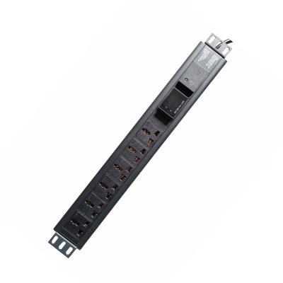 China For Rack Cabinet Standard 19 Inch 1u Rack Mount 250v 10a Universal Socket Switched PDU for sale