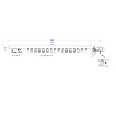 China 32A high current aluminum, IP serial port cascade, Brazilian standard socket smart PDU for sale