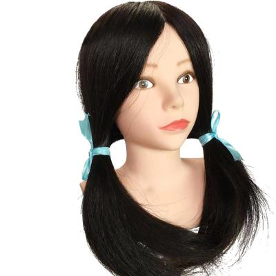 China Cosmetology Mannequin Heads Human Hair Mannequin Head With Shoulder Doll Head With Hair For Kids Mannequin Head With Wigs Black Straight Hair for sale