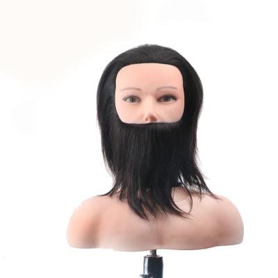 China Cosmetology Mannequin Heads New design Cosmetologia Black Color Training Head 100% Human Hair Male Doll Head With Hair Mannequin Head for sale