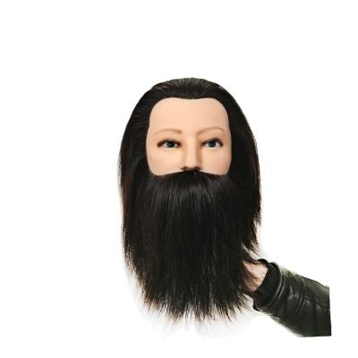 China Straight hair Professional Barber Male Mannequin head with human Hair Men Training Manikin Cosmetology Doll Head Short Hair Cutting for sale