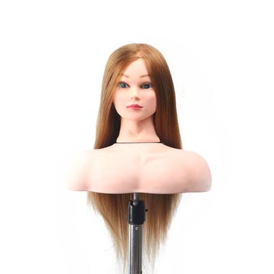 China Cosmetology Mannequin Heads Hot Sell Dummy Doll For Braiding Mannequins Practice Head For Hairdresser Training Head With Human Hair for sale