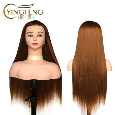 China Cosmetology Mannequin Heads New Arrive  Synthetic Hair Dolls Practice Hair Cutting Training Dummy Head Hairingrid Mannequin Head for Hairdressers for sale