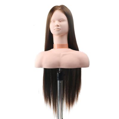 China Cosmetology Mannequin Heads Cosmetology Doll Head Synthetic Fiber Hair Mannequin Head Hair Styling Hairdressing Practice Training Doll Heads for sale