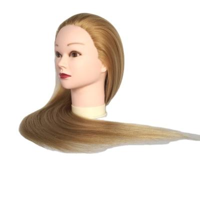 China Cosmetology Mannequin Heads Cosmetology Synthetic Hair Curled Cutting Braids Practice Hairdressing Mannequin Dolls Styling Professional Barber Training Head for sale