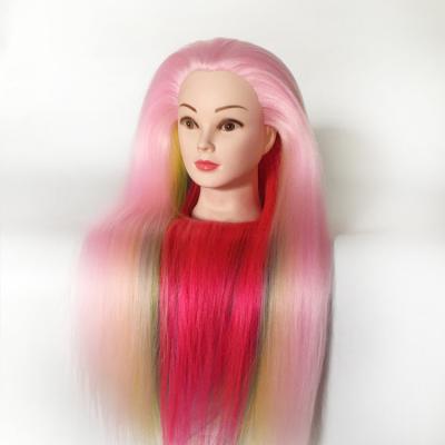 China Cosmetology Mannequin Heads New arrival Long Hair Dolls Practice Dummy Head  Fiber Hair Yaki Smooth Training Mannequin Head For Hairdressing Braid for sale